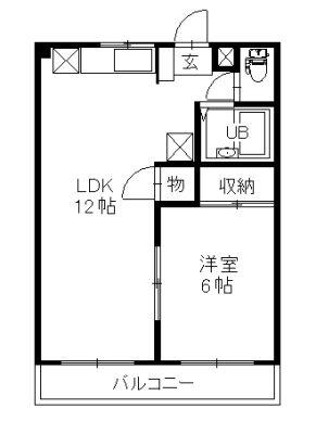 アーバンハイツヒロA(1LDK/2階)の間取り写真