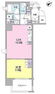 フレアージュ恵比寿(1LDK/8階)の間取り写真