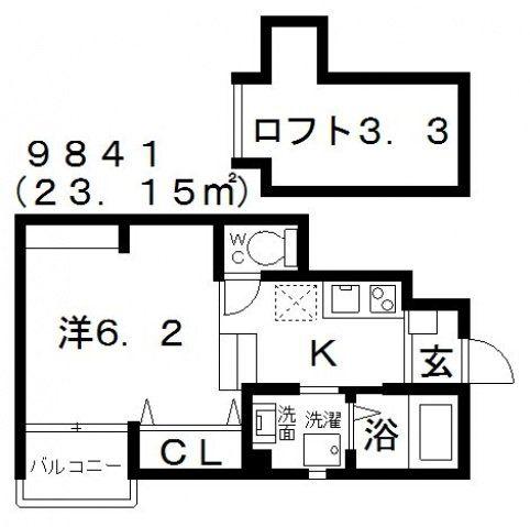 あんしん高鷲08-1027(1K/1階)の間取り写真