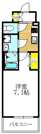 ソルテラスOSAKAJO EST(1K/2階)の間取り写真