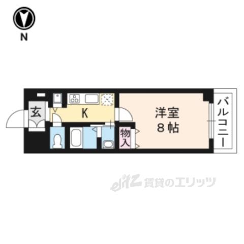 シーリアスⅠ(1K/1階)の間取り写真
