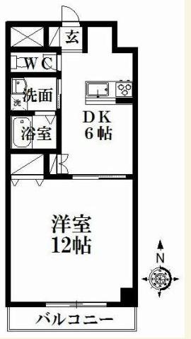 MP X番館(1DK/3階)の間取り写真