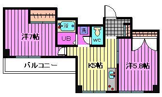 三ツ和マンション(2DK/3階)の間取り写真