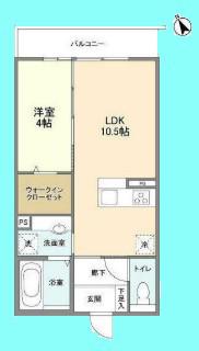 ル シャンヴェール(1LDK/2階)の間取り写真