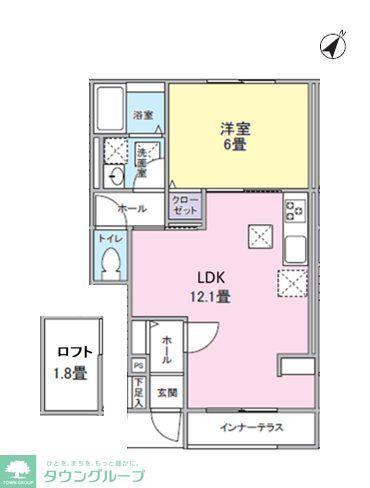 THE HOUSE NISHI HACHIOJI(1LDK/1階)の間取り写真