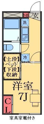 LP下中里(1K/1階)の間取り写真
