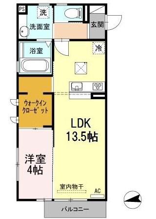 サンラモン覚王山(1LDK/1階)の間取り写真