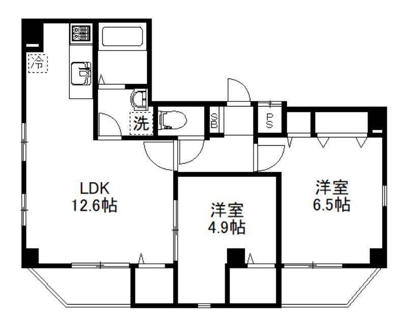 EPガーデン緑(2LDK/6階)の間取り写真
