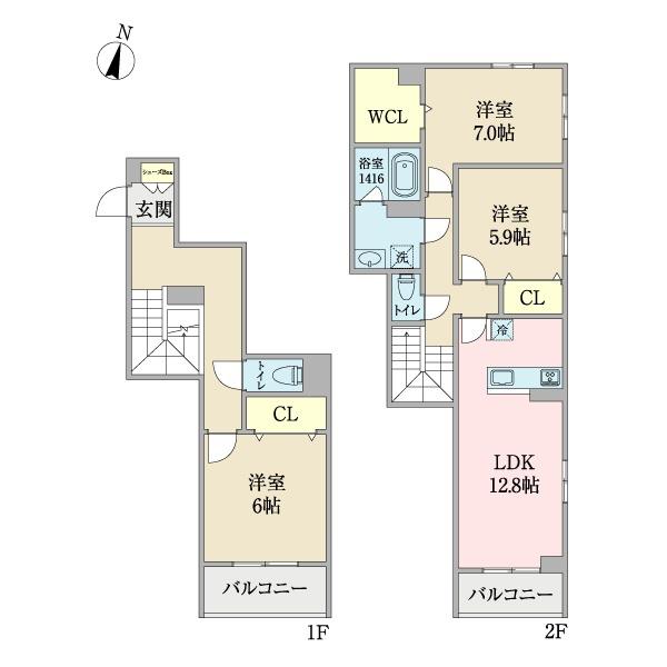 FAMILIAR GARDEN さくら(3LDK/1階)の間取り写真