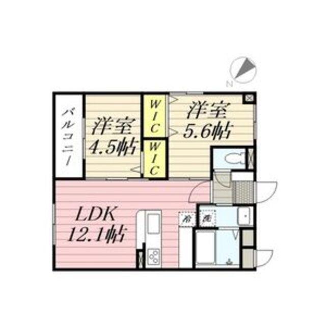 LUXCAS大橋(2LDK/4階)の間取り写真