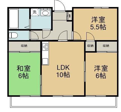 シティウエスト名東(3LDK/2階)の間取り写真