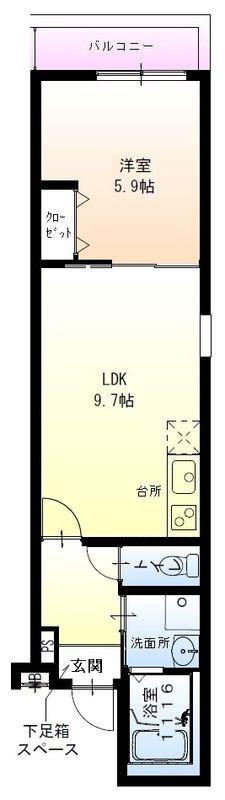 フジパレス須磨鷹取V番館(1LDK/1階)の間取り写真