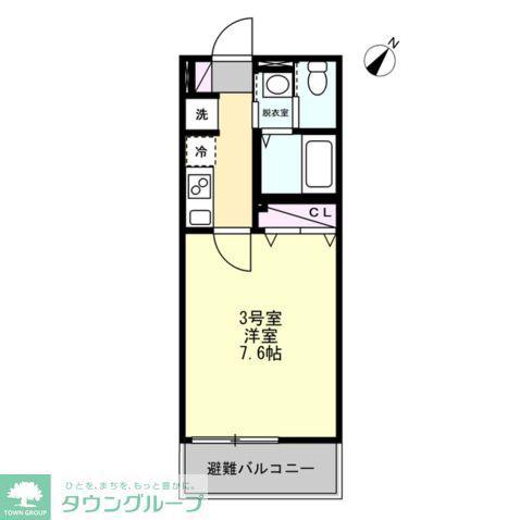 T&Fレジデンス南林間A(1K/2階)の間取り写真