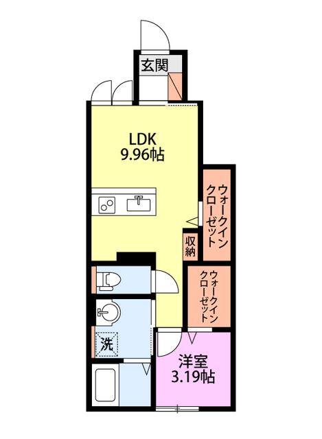 リビンド扇町 II棟(1LDK/1階)の間取り写真