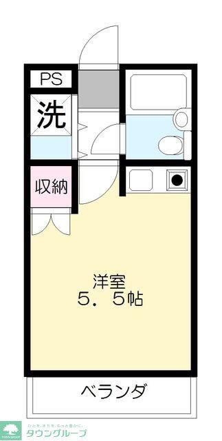 メゾンユキ(ワンルーム/2階)の間取り写真