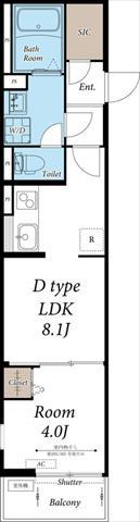 リブリ・鶴ヶ峰III(1LDK/2階)の間取り写真
