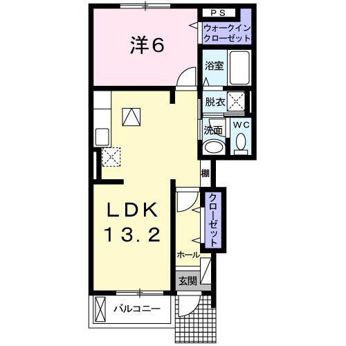 クレメントヴィラ A(1LDK/1階)の間取り写真