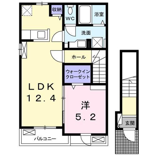 ハイツ HAYASHI 2(1LDK/2階)の間取り写真