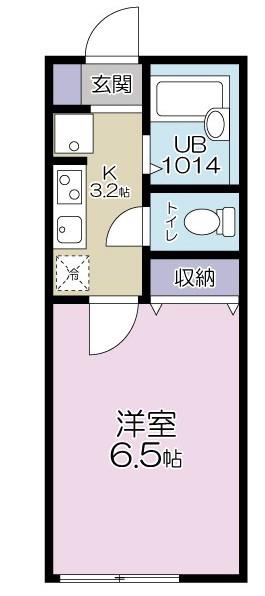 エスパーダ赤塚(1K/2階)の間取り写真