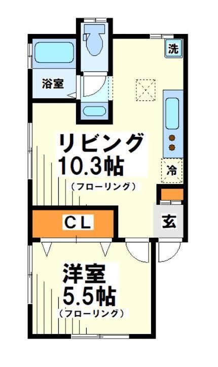 コーポ日光(1LDK/1階)の間取り写真