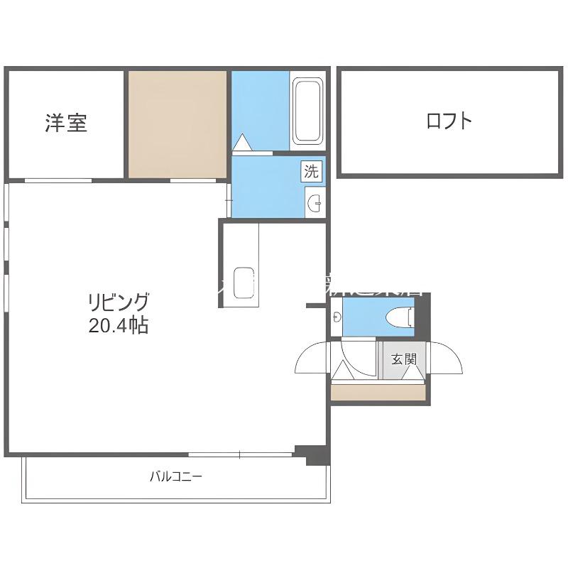 ピオネロ148(1LDK/4階)の間取り写真