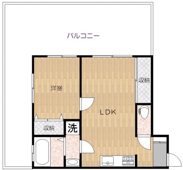 ルビナスコーポ(1LDK/3階)の間取り写真