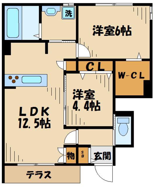ARPEGE(2LDK/1階)の間取り写真
