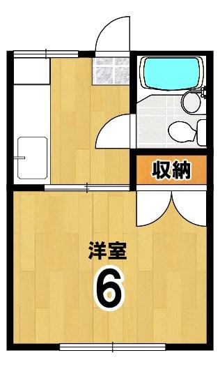ヴィラ本間II(1K/3階)の間取り写真