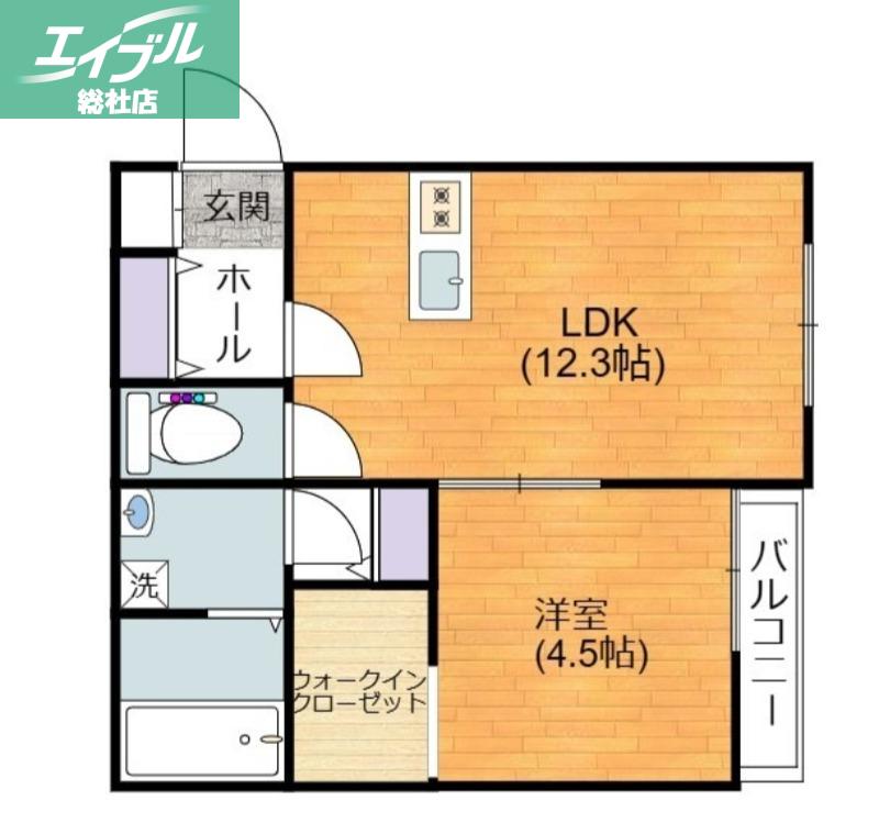 セリスコート(1LDK/2階)の間取り写真