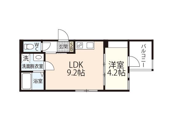 サルース(1LDK/2階)の間取り写真