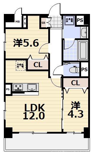 QUALIOR京都東山(2LDK/4階)の間取り写真