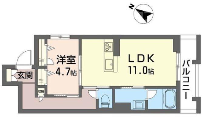 シャーメゾンブルーム(1LDK/3階)の間取り写真