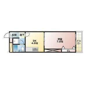 7TH AVE(1DK/4階)の間取り写真
