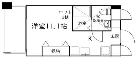 FELICITA二星(ワンルーム/3階)の間取り写真