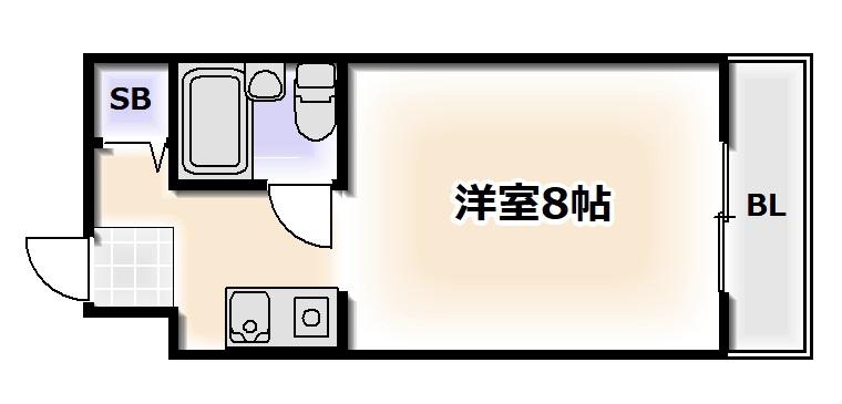 ティーズ桜川マンション(1K/7階)の間取り写真