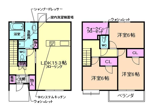 シーズンズ(3LDK/2階)の間取り写真