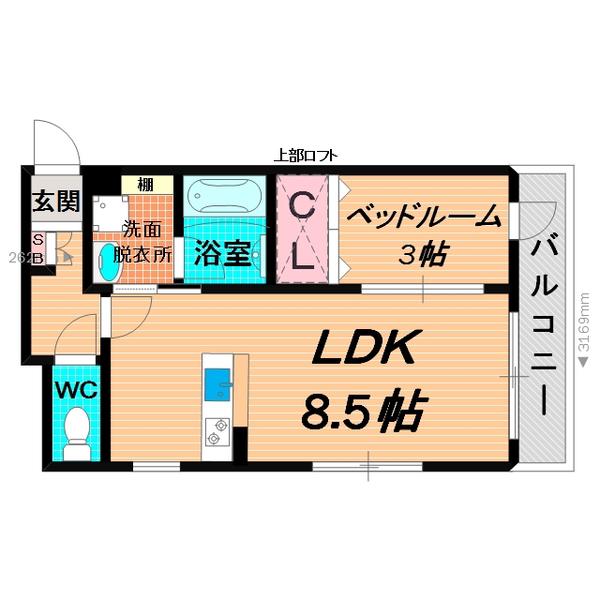 第3せいわ(1LDK/4階)の間取り写真