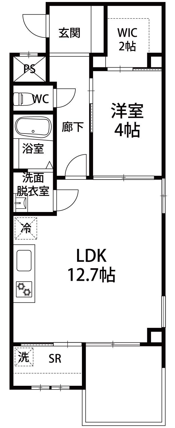 クレセール2(1LDK/2階)の間取り写真