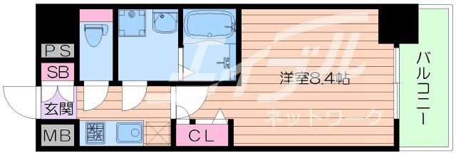 プレサンス梅田(1K/8階)の間取り写真