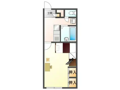 レオパレスアール 108(1K/1階)の間取り写真