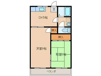 メゾン里(2DK/2階)の間取り写真