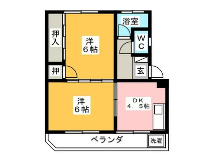 山佐ビル(2DK/3階)の間取り写真