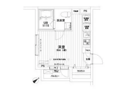 YSセゾンII(1K/2階)の間取り写真