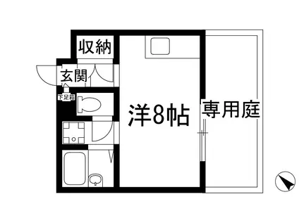 ヴィラ上ヶ原(ワンルーム/1階)の間取り写真