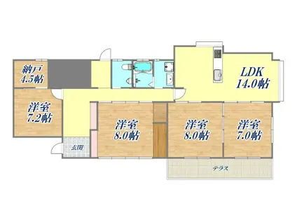 CONT KIKUTANI(4LDK/1階)の間取り写真
