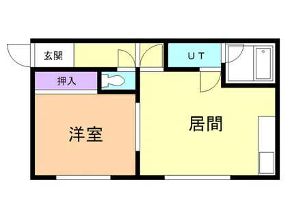 酒巻ハイツ2号棟(1DK/2階)の間取り写真