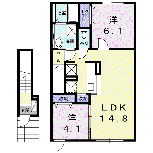 VIVACEII(2LDK/2階)の間取り写真