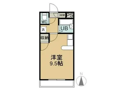 メモリアルハイツ(ワンルーム/3階)の間取り写真