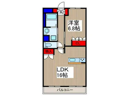 メゾン・アラモード(1LDK/2階)の間取り写真