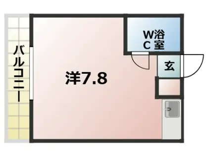 エクセルコート日生荒田(ワンルーム/1階)の間取り写真